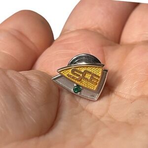 Vintage SCE Southern California Edison 10K Gold Service Pin Emerald Accent CTO
